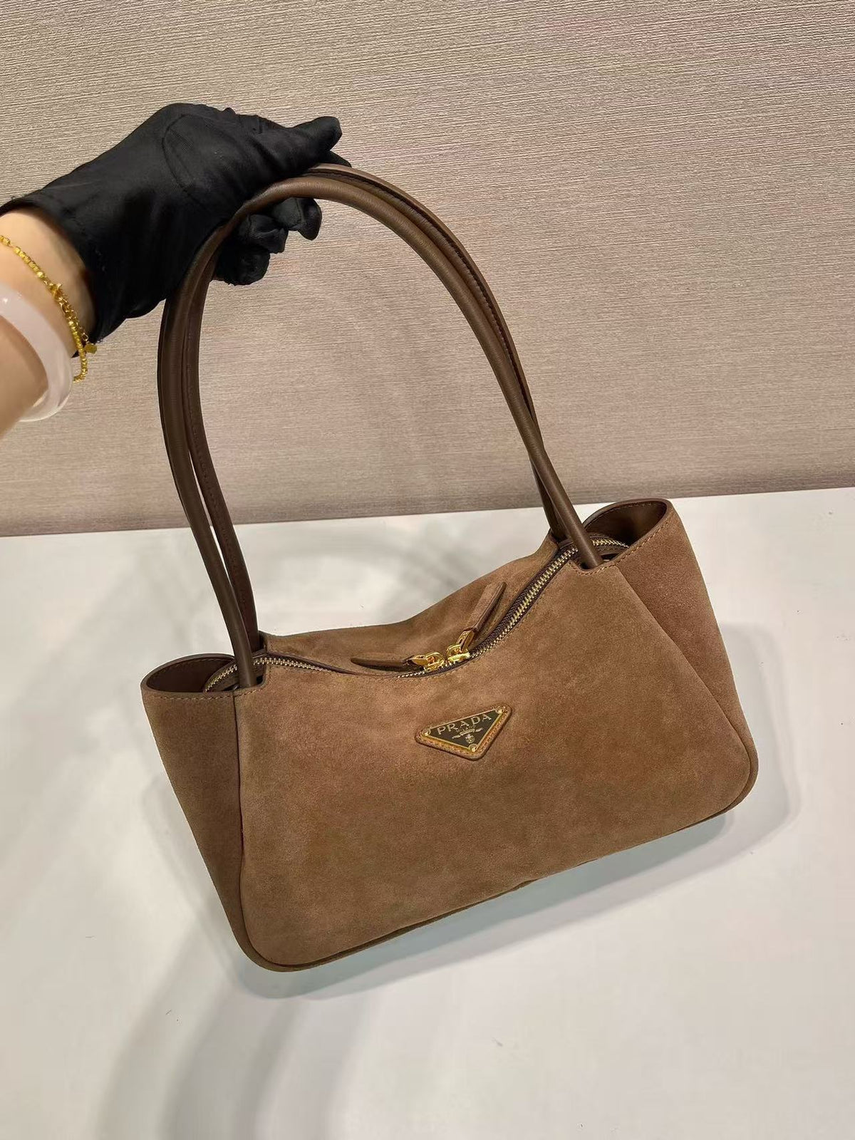 Prada 26s Medium Darling Brown Suede