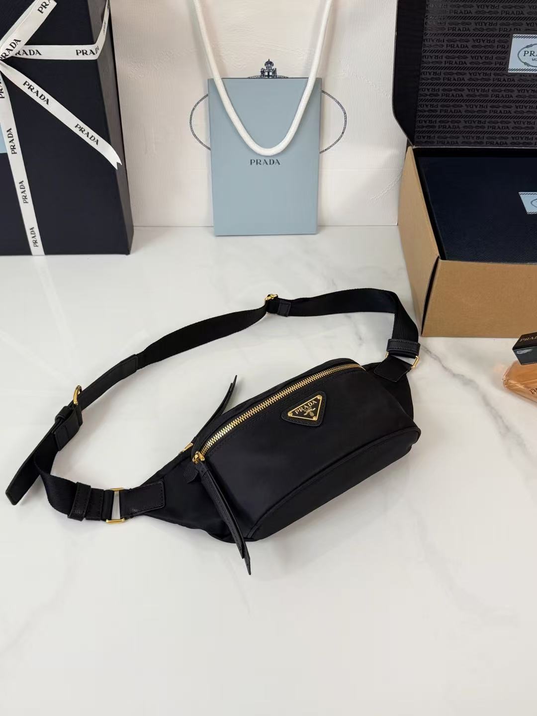Prada Re-Nylon Belt Bag Black Re-Nylon 681010
