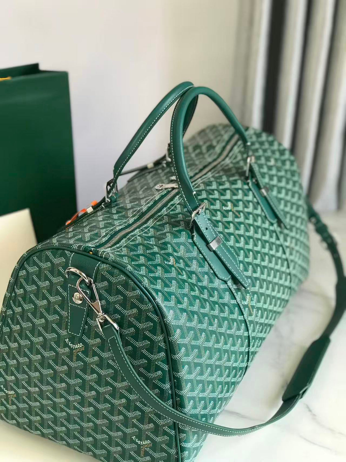 Goyard 26s Boeing Duffle Bag Green Canvas