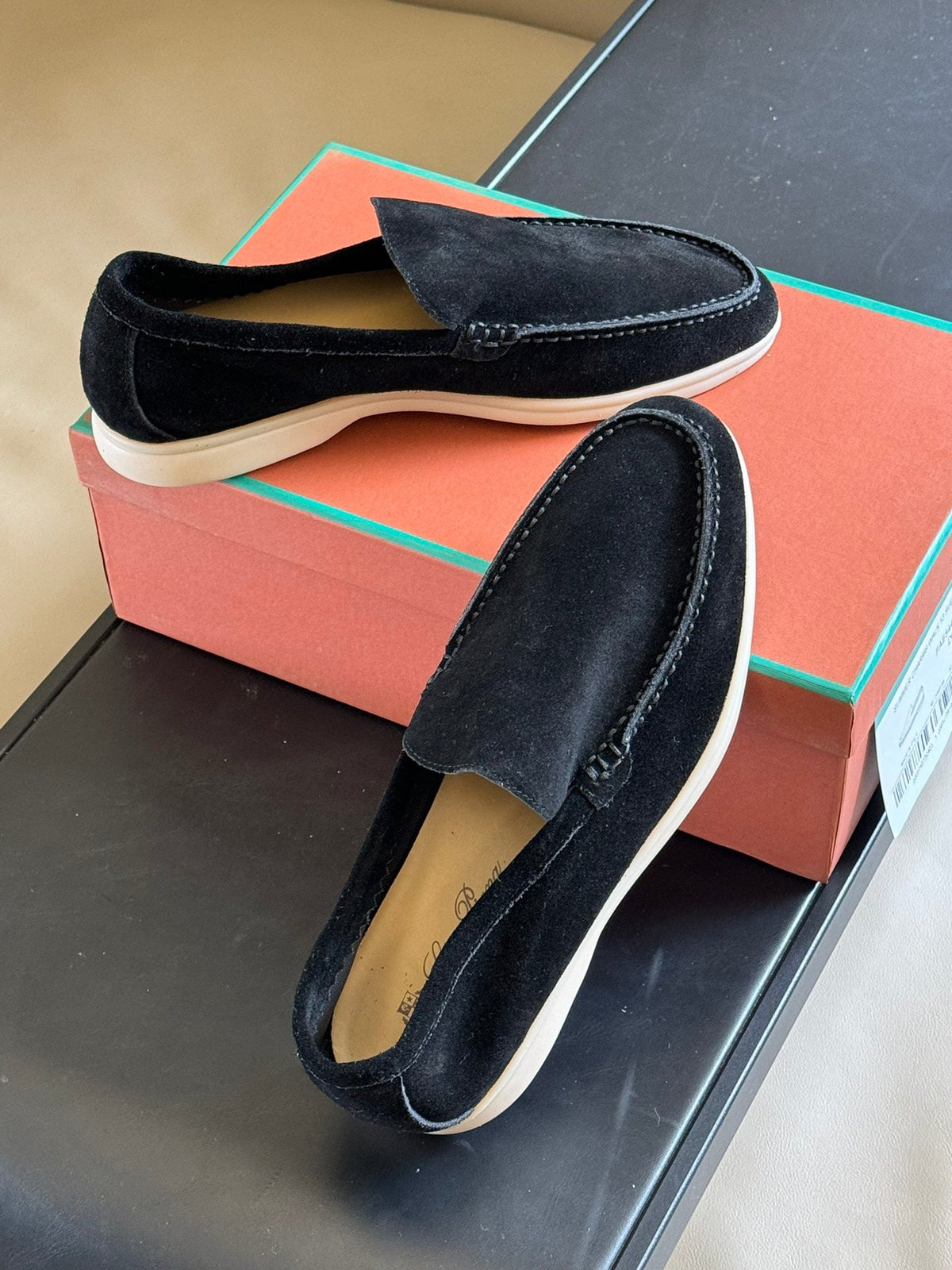Loro Piana 26s Summer Walk Loafer Black Suede