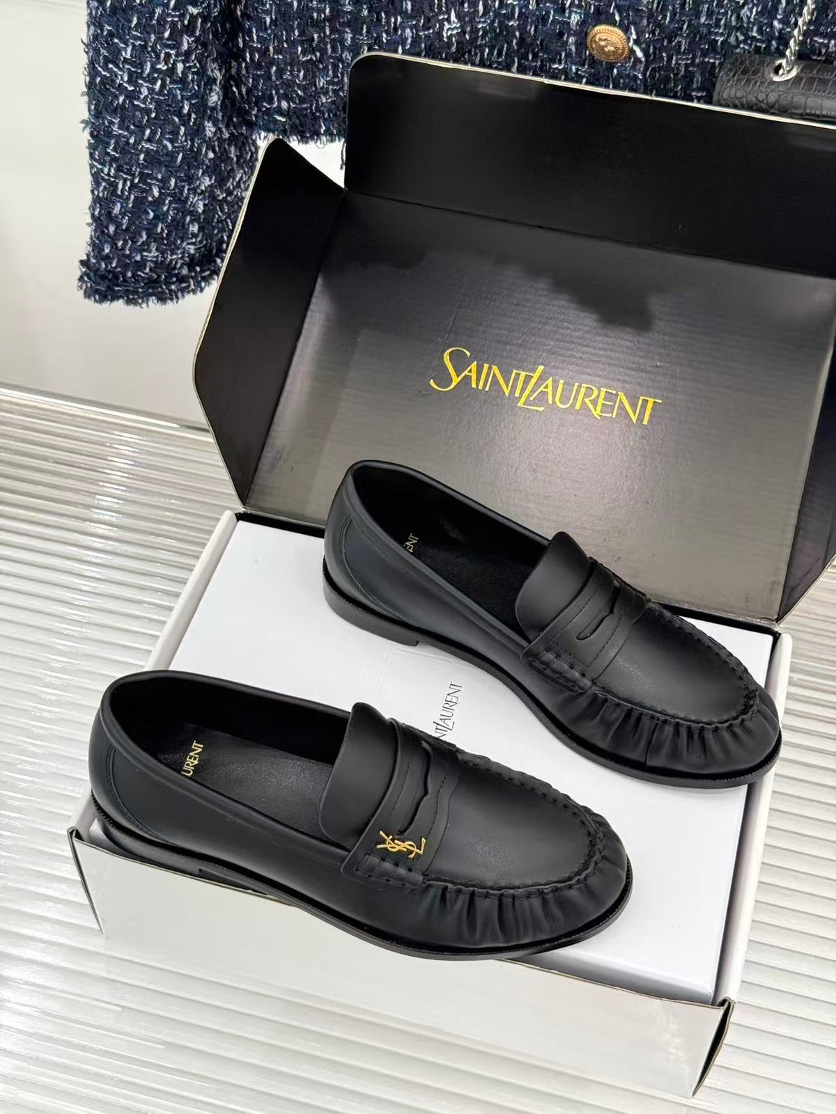 YSL 2026 Loafer Black Brown Leather