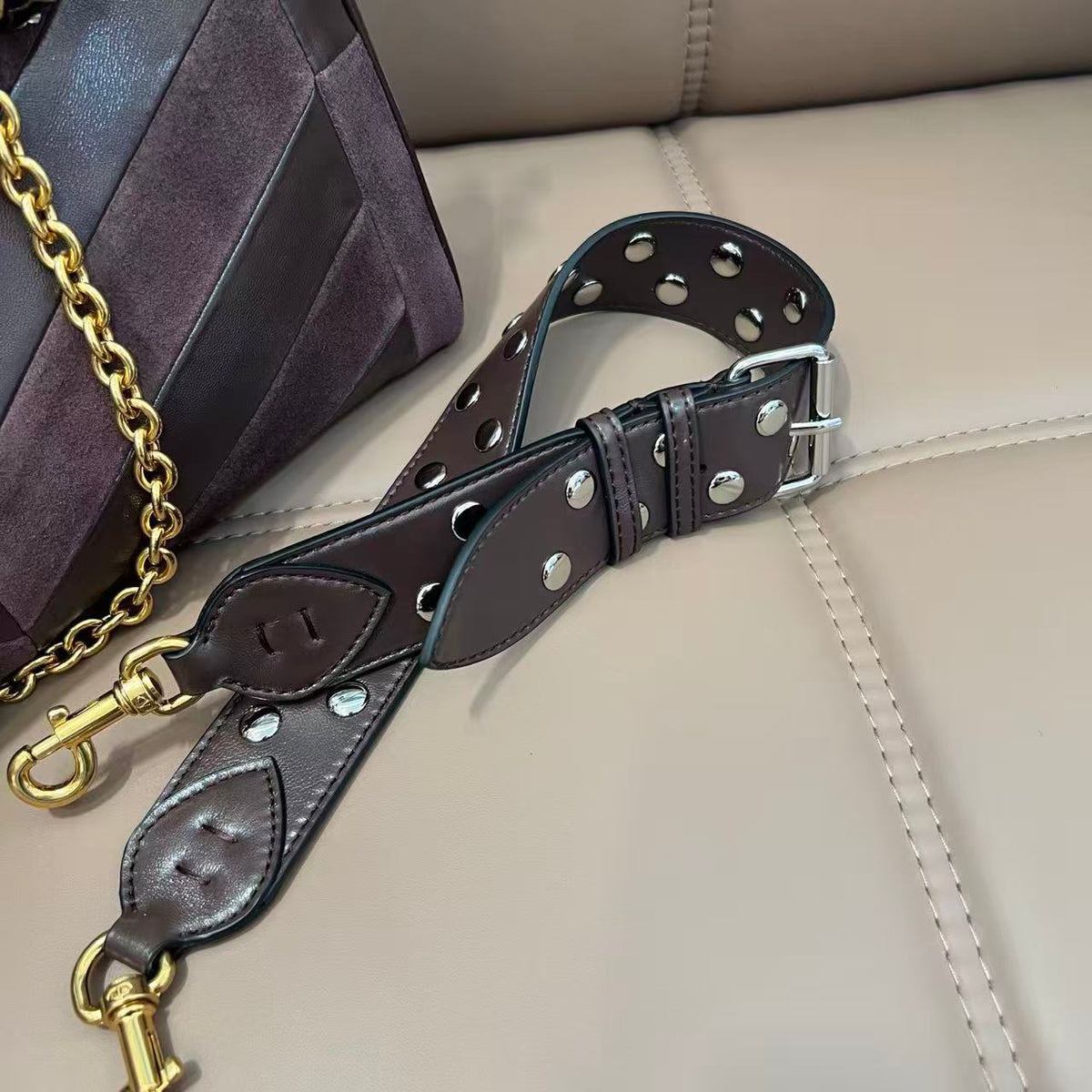 Valentino Garavani Panthea Medium Shoulder Bag Dark Brown Premium Suede and Nappa 2026899