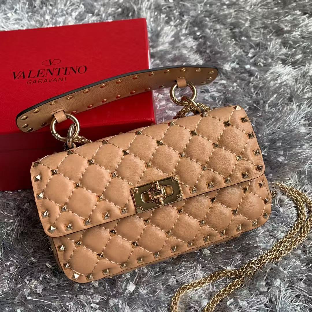 VT Small Rockstud Spike Bag 20cm Lambskin