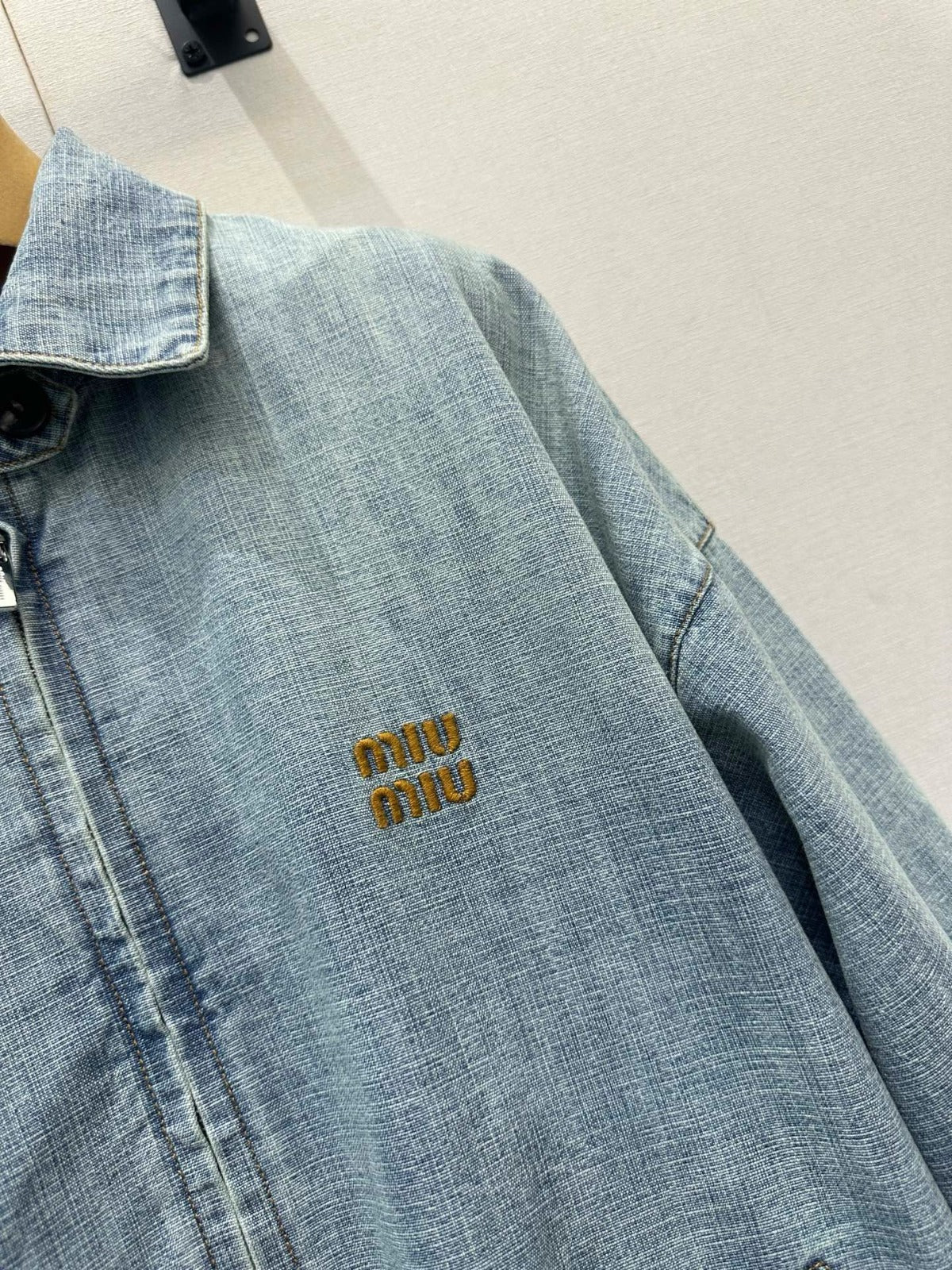 Miu Miu Chambray Blouson Jacket Denim