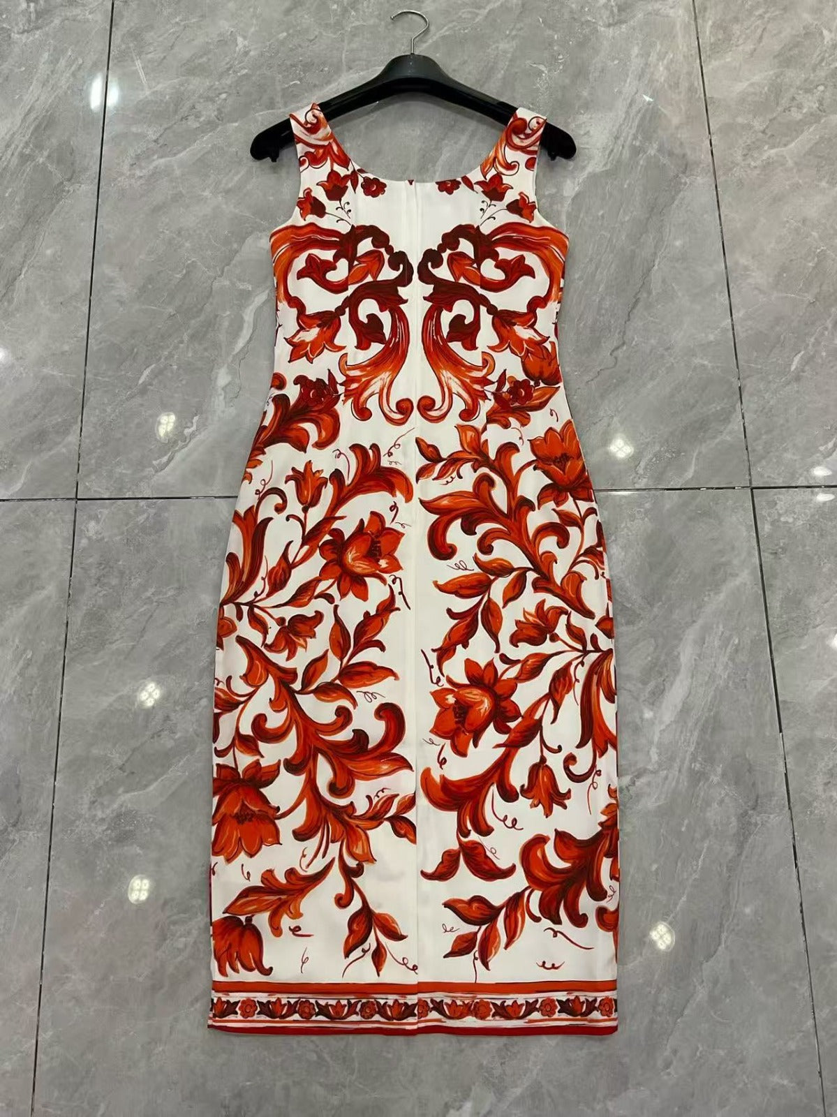 Dolcegabbana Majolica-Print Charmeuse Dress