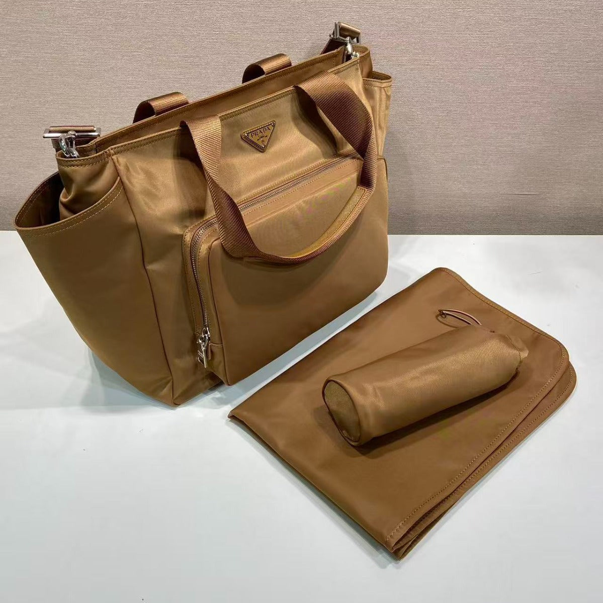 Prada Baby Bag Brown Re-Nylon