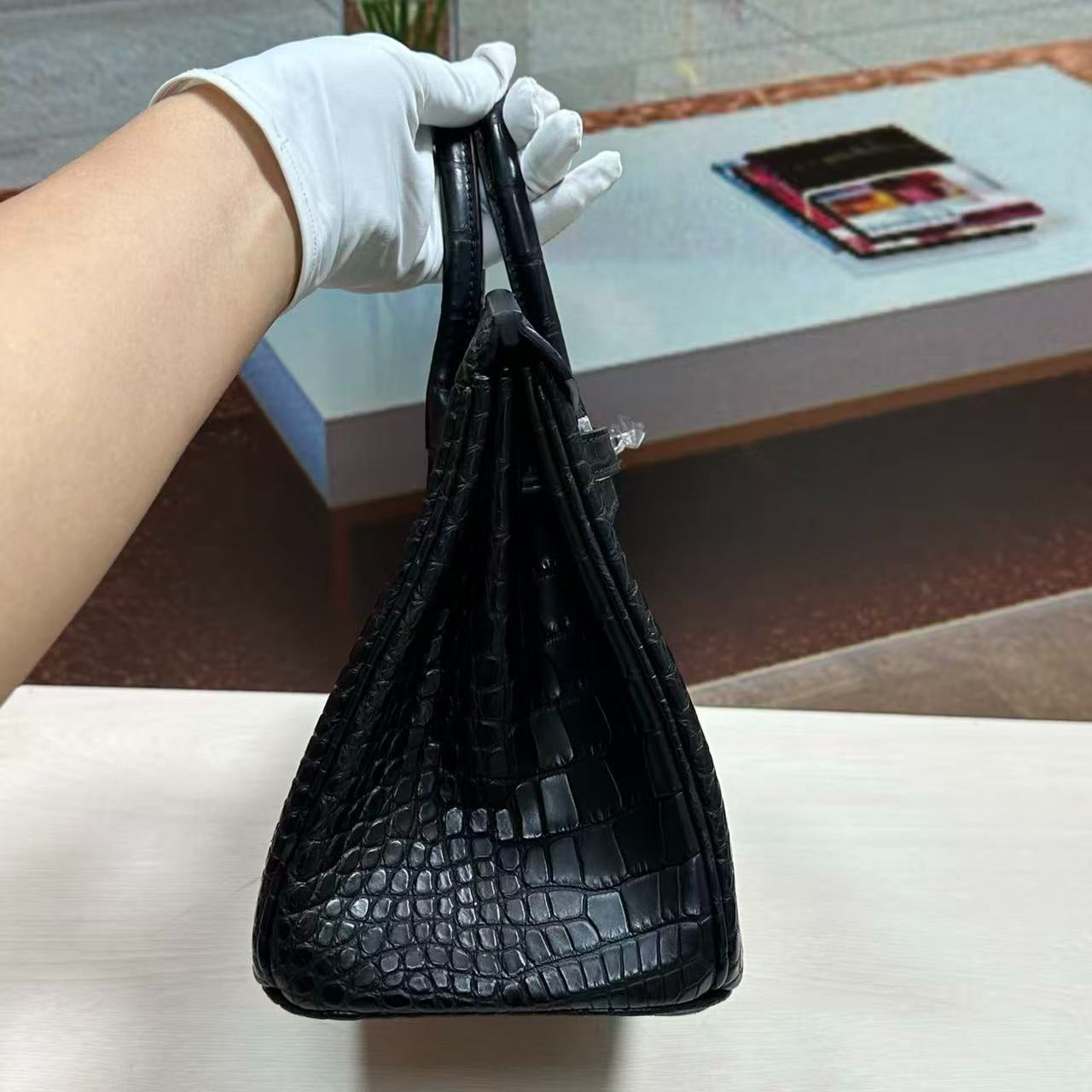 HM Birkin 25cm Black Matte Alligator Leather Hardware