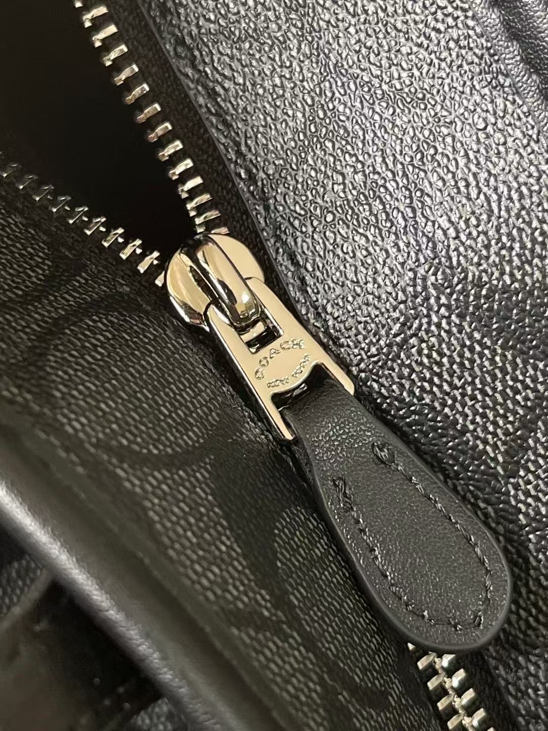 Coach Coach Signature City Tote Bag Black Coated Canvas