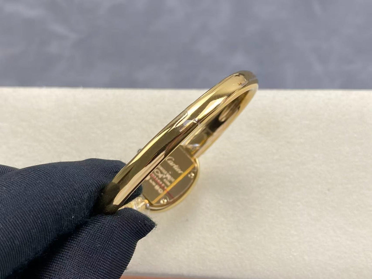 Cartier Baignoire Mini 18.5mm Yellow Gold Clous de Paris Dial