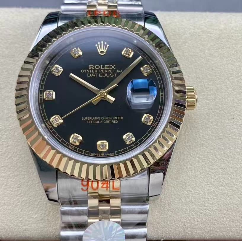 DATEJUST 41MM TWO-TONE BLACK DIAL DIAMOND NUMERAL