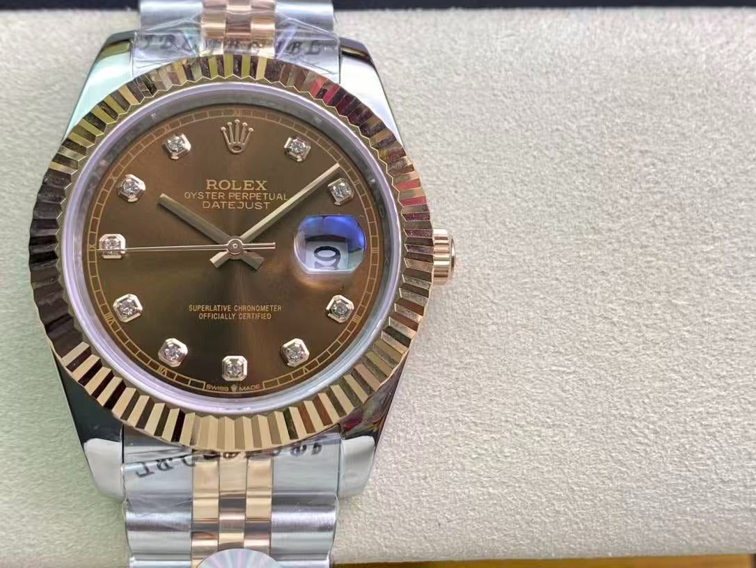 DATEJUST 41MM TWO-TONE BLACK DIAL DIAMOND NUMERAL