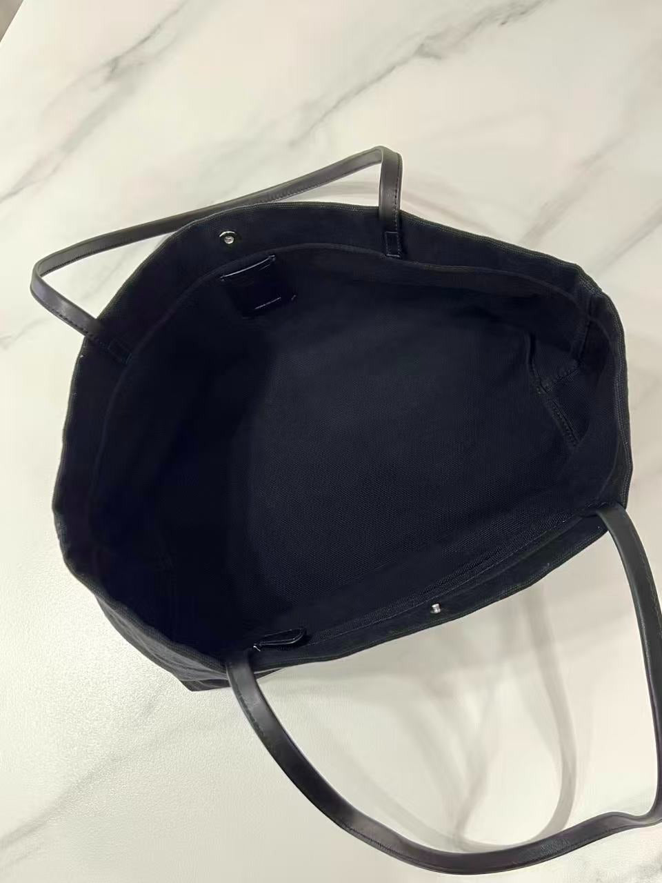 The Row 26s Idaho Bag Black Canvas Leather