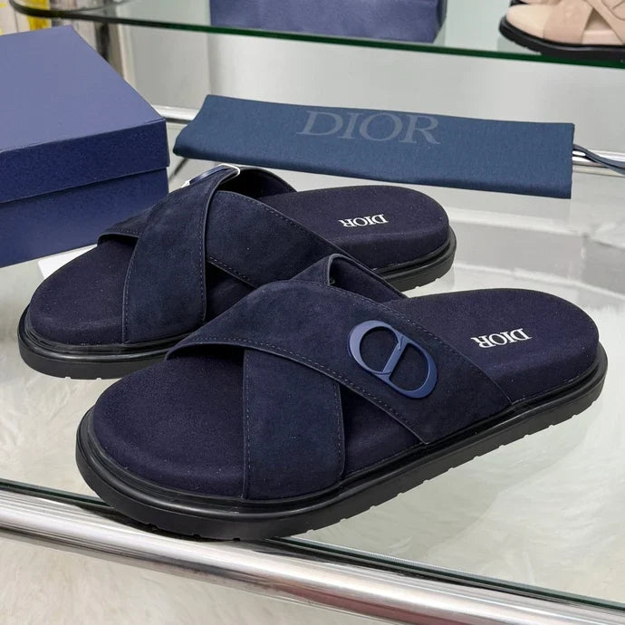 Dior 2026 Criss-Cross Strap Men Sandals Suede 966584