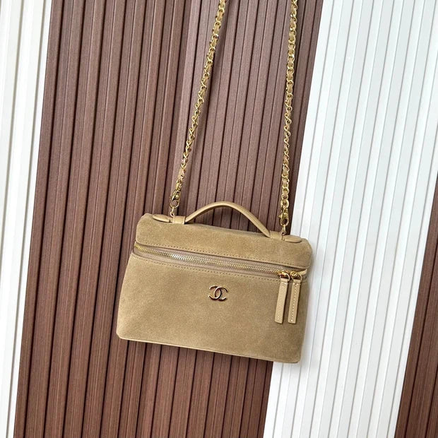 Chanel 2026 Vanity Bag With Chain Suede Leather