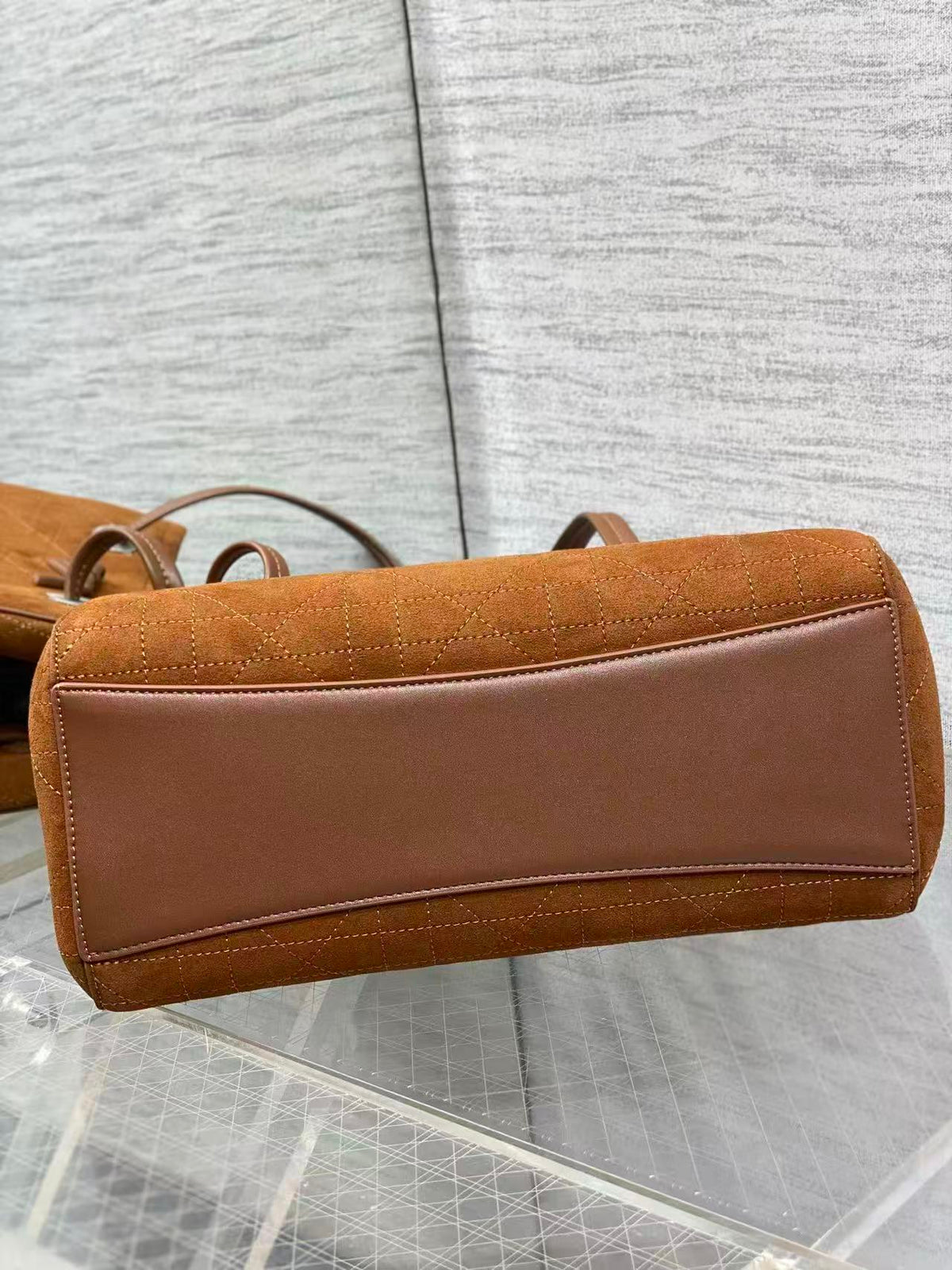 CD Promenade Shopping Bag 27cm Brown Suede
