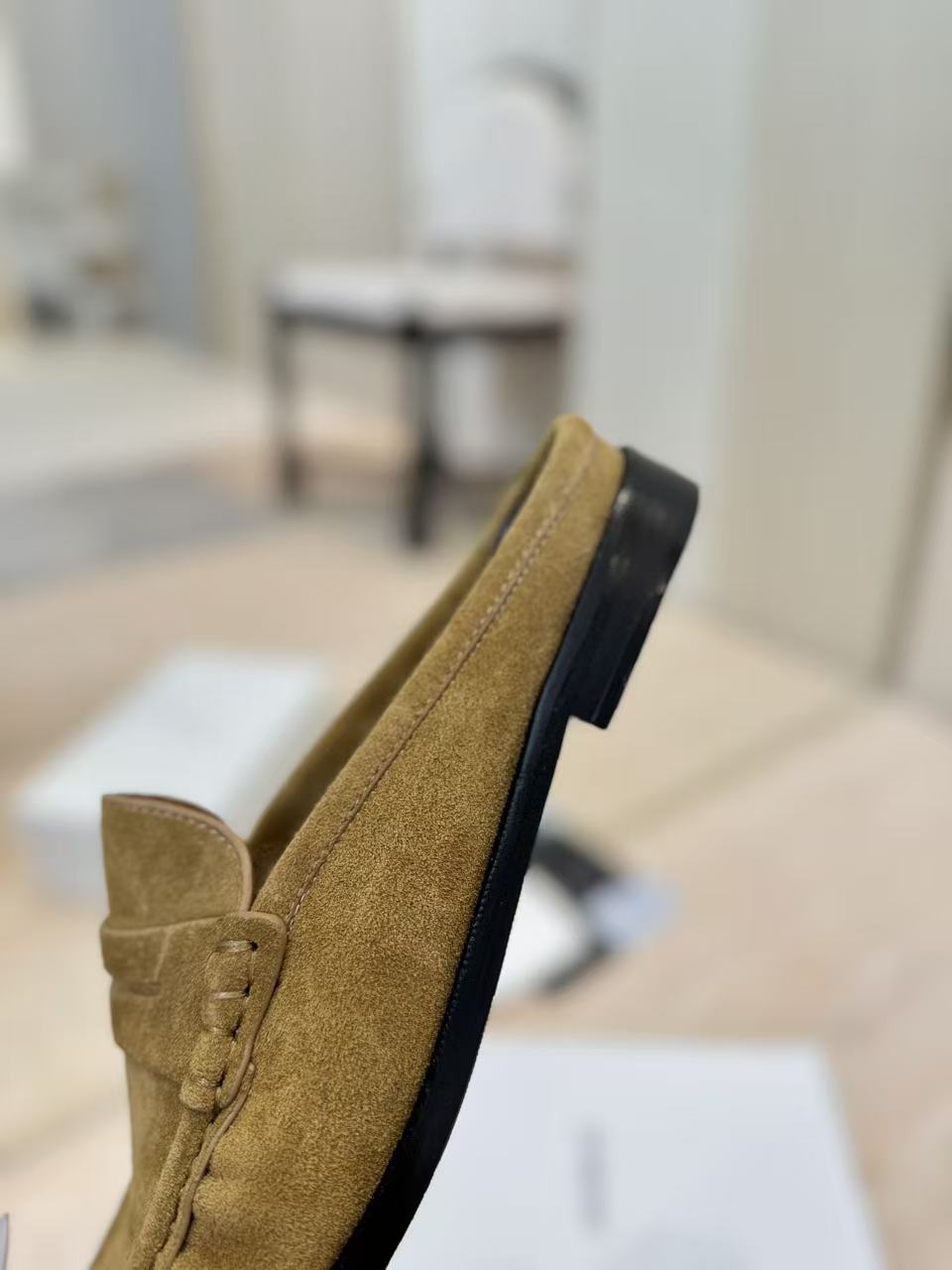 YSL 26ss Loafer Mules Brown Calfskin Suede