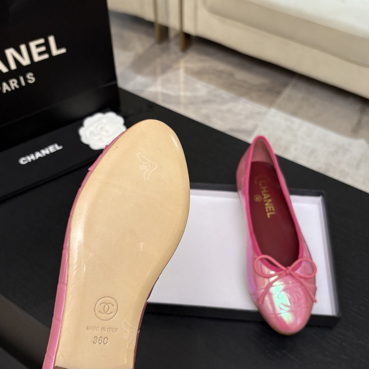 Chanel 2026 Two-Tone Ballet Flat Cowhide 168113
