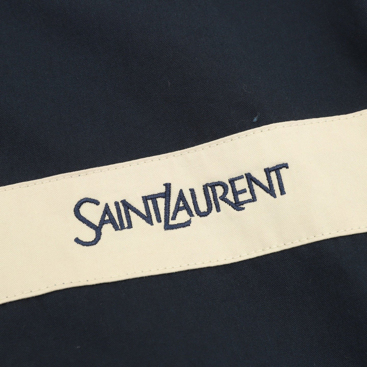 YSL 26s Track Jacket Navy Blue Beige Stripe Men