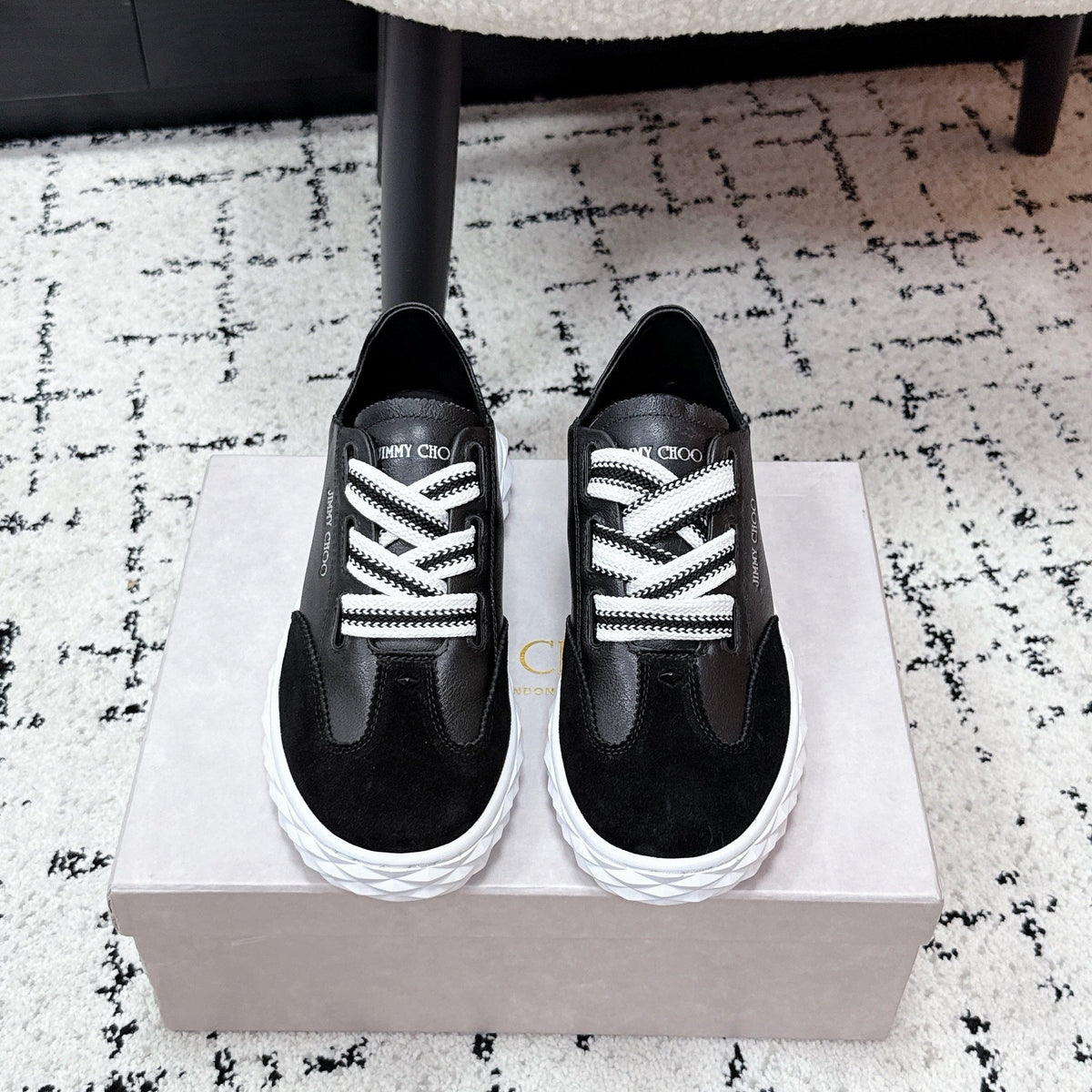 Jimmy Choo 26S Sneakers Black Calfskin And Suede 604183