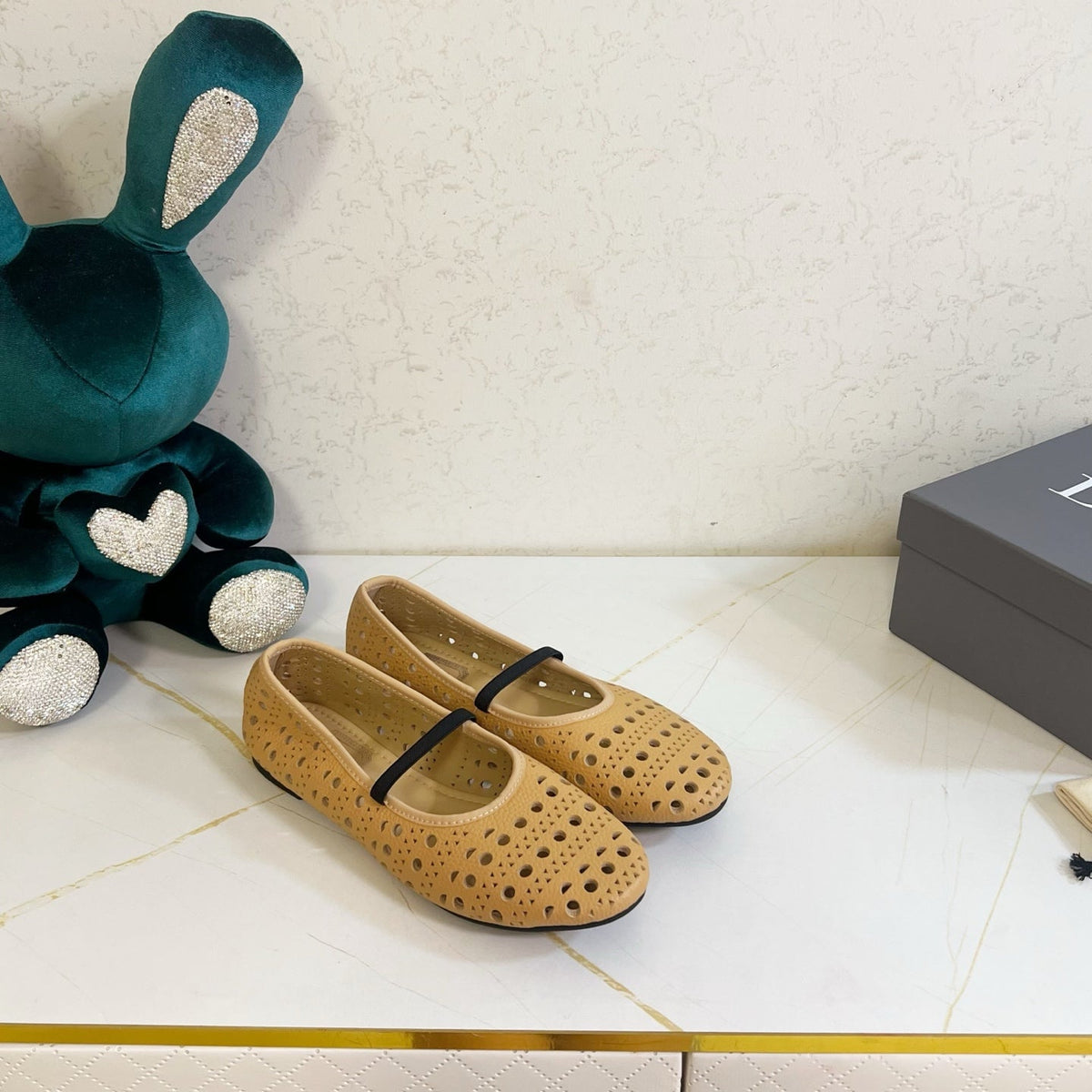 Dior 26s Mary Jane Flats Dark Beige Calfskin