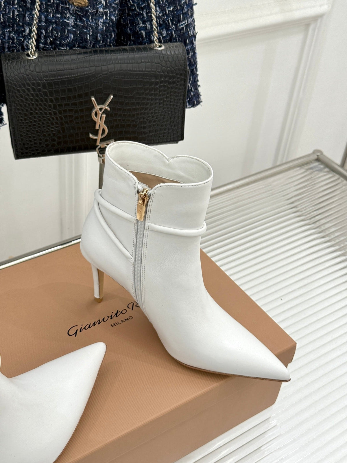 GR 26s Jungle Mamba Booties 8cm White Leather 175082