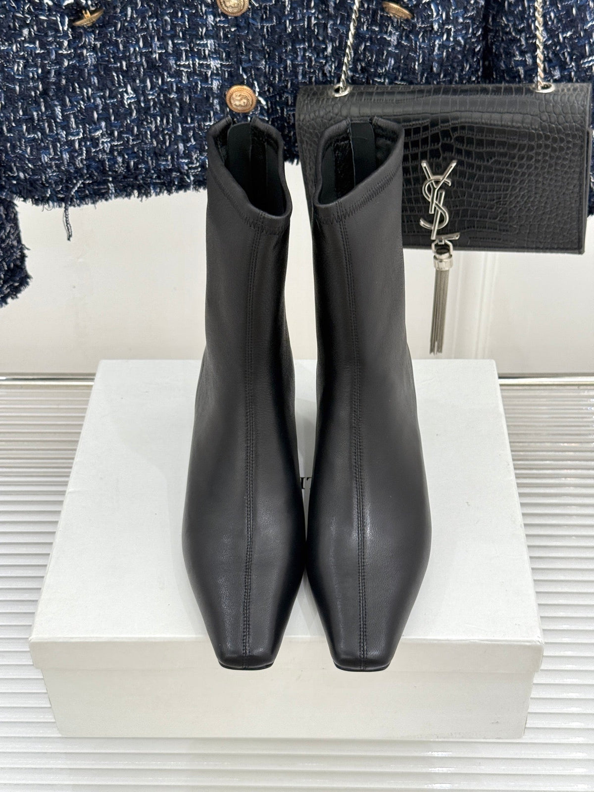 Khaite 26s Arizona Booties 4cm Black Leather 175076