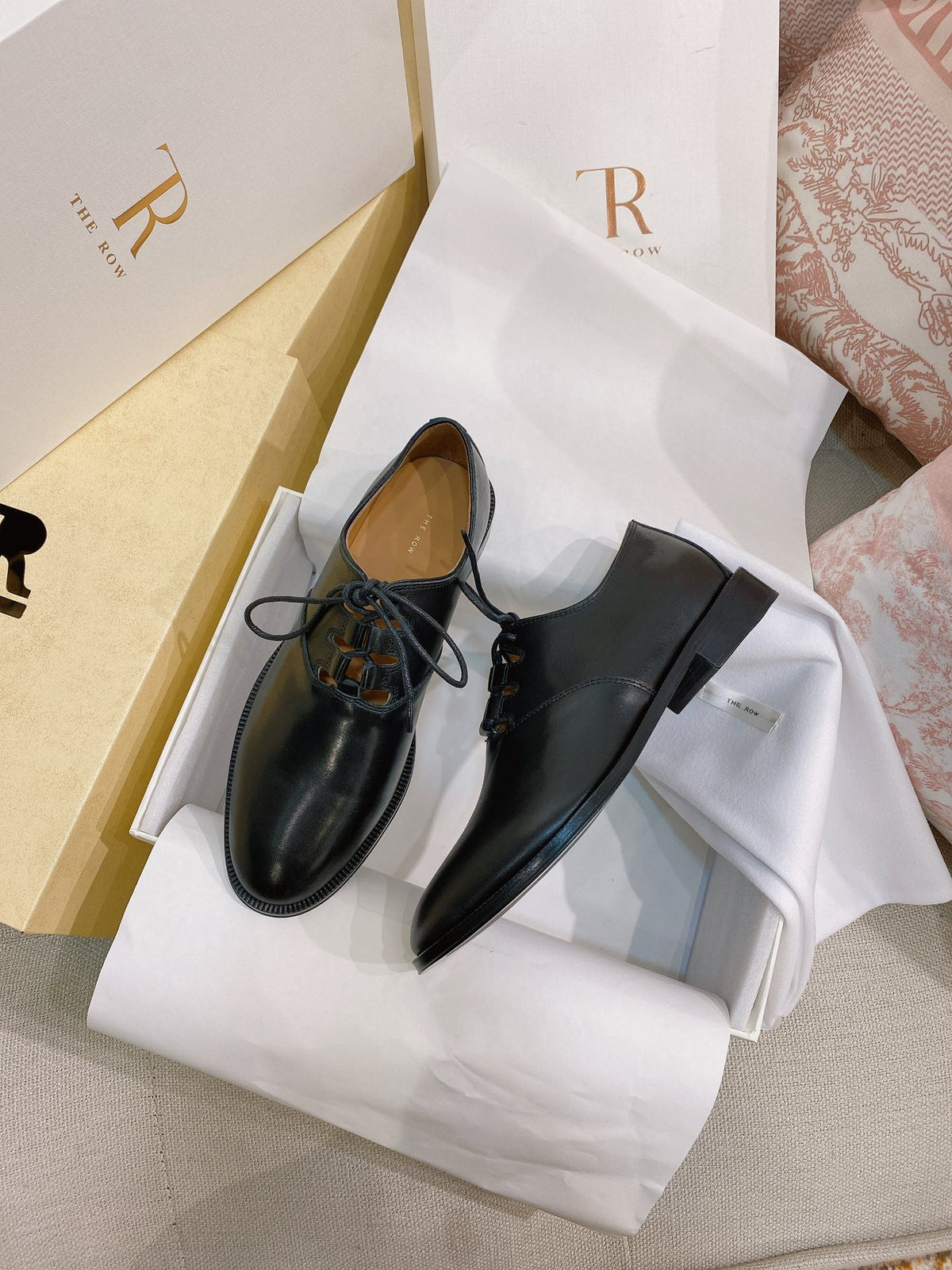TR 26S Grant Ghillie Lace-Up Loafers Almond-Toe Leather 156143