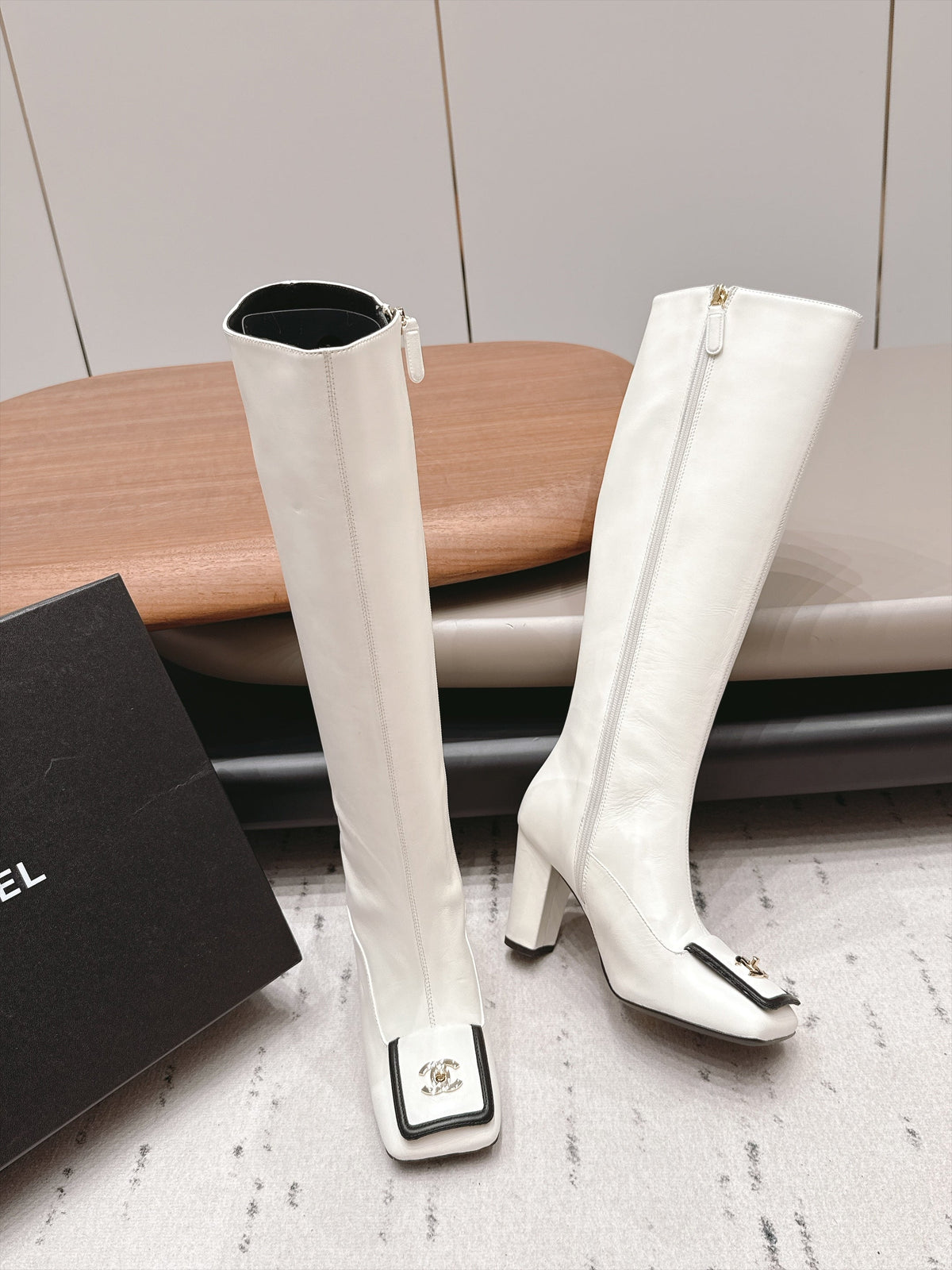 Chanel 2026 Square-Toe Boots 95mm Suede Leather 175837