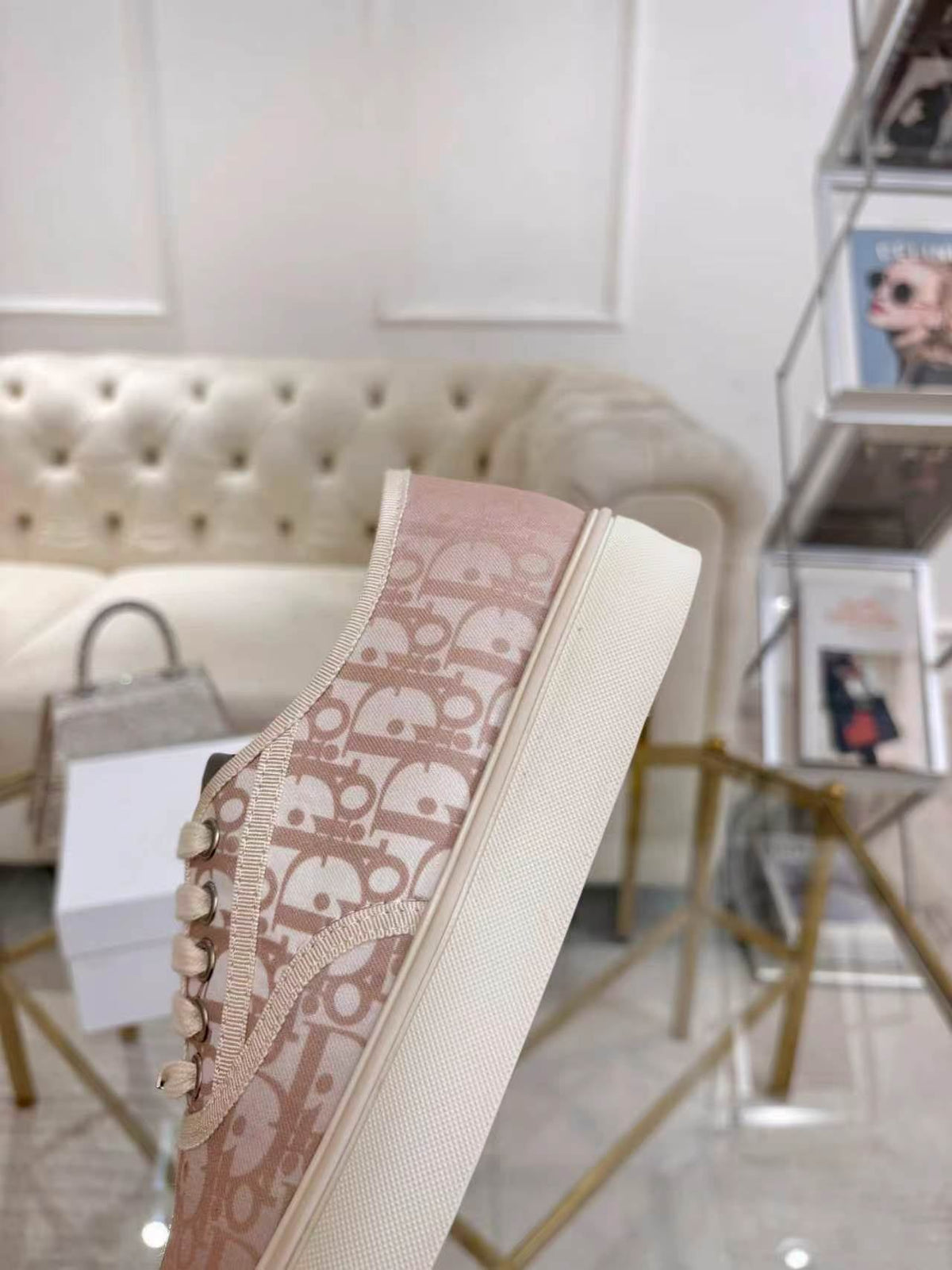 CD 26s Low Top Sneakers Light Pink Dior Oblique Canvas 839142