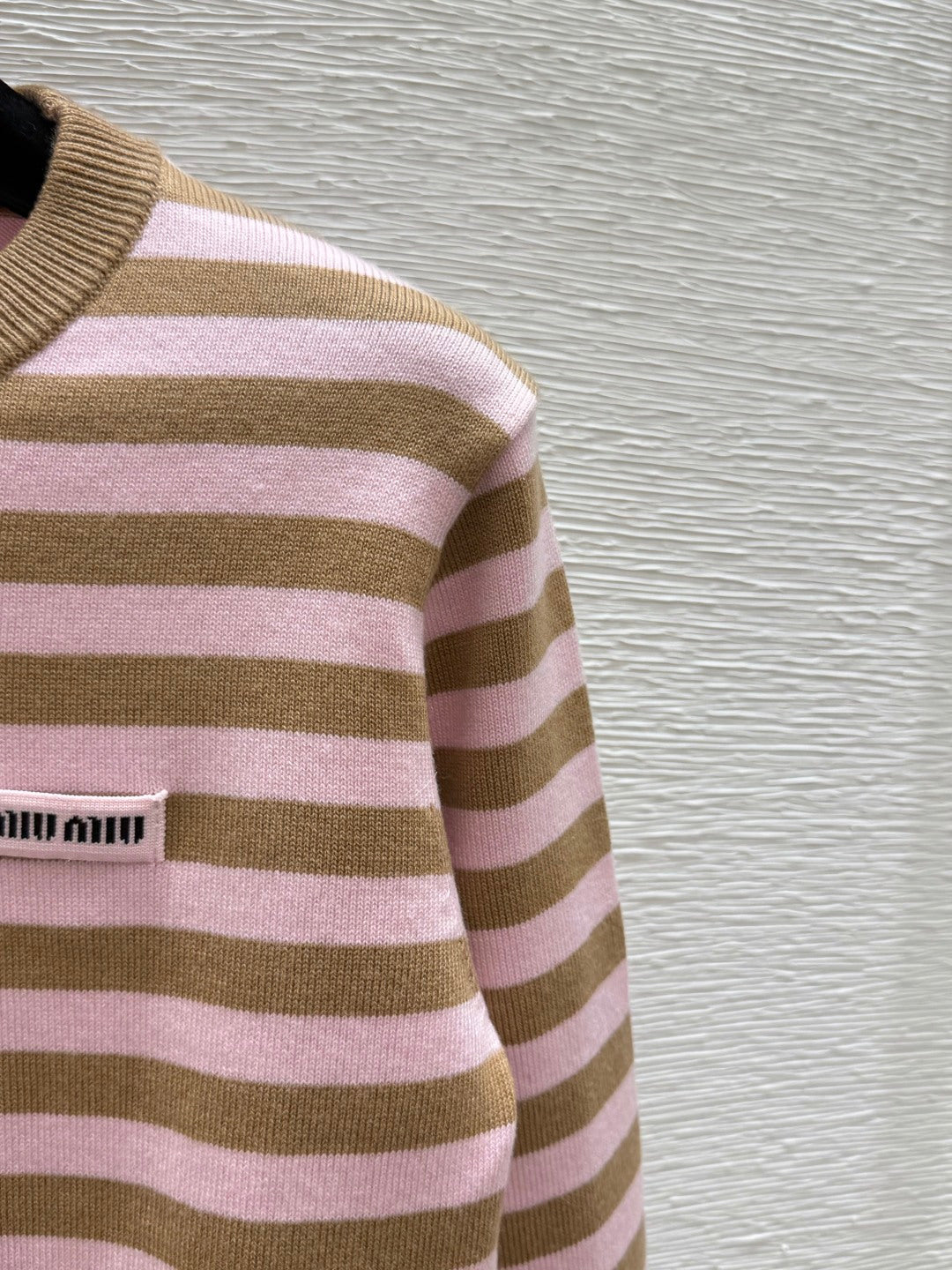 Miu 26FW Striped Knit Sweater Crew Neck Wool 313343