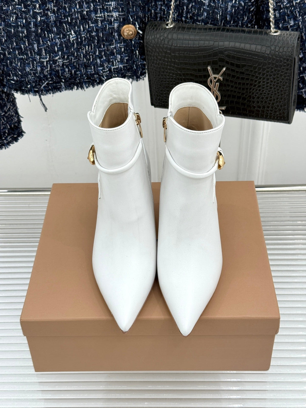 GR 26s Jungle Mamba Booties 8cm White Leather 175082