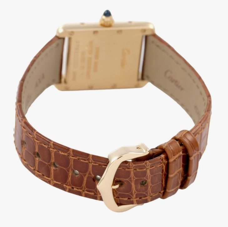 Cartier Tank Louis Gold Case Brown Leather