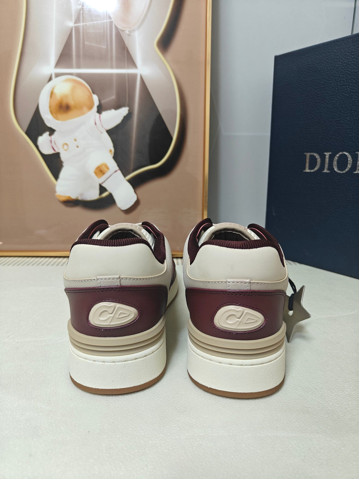 CD 26s Low Top Sneaker White Burgundy Red Calfskin 472915