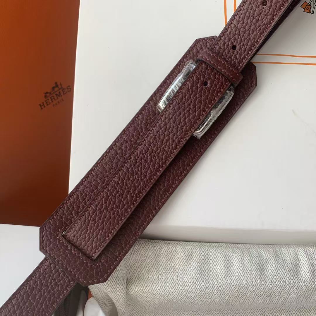 HM Jypsière 28 Bag Burgundy Togo Leather