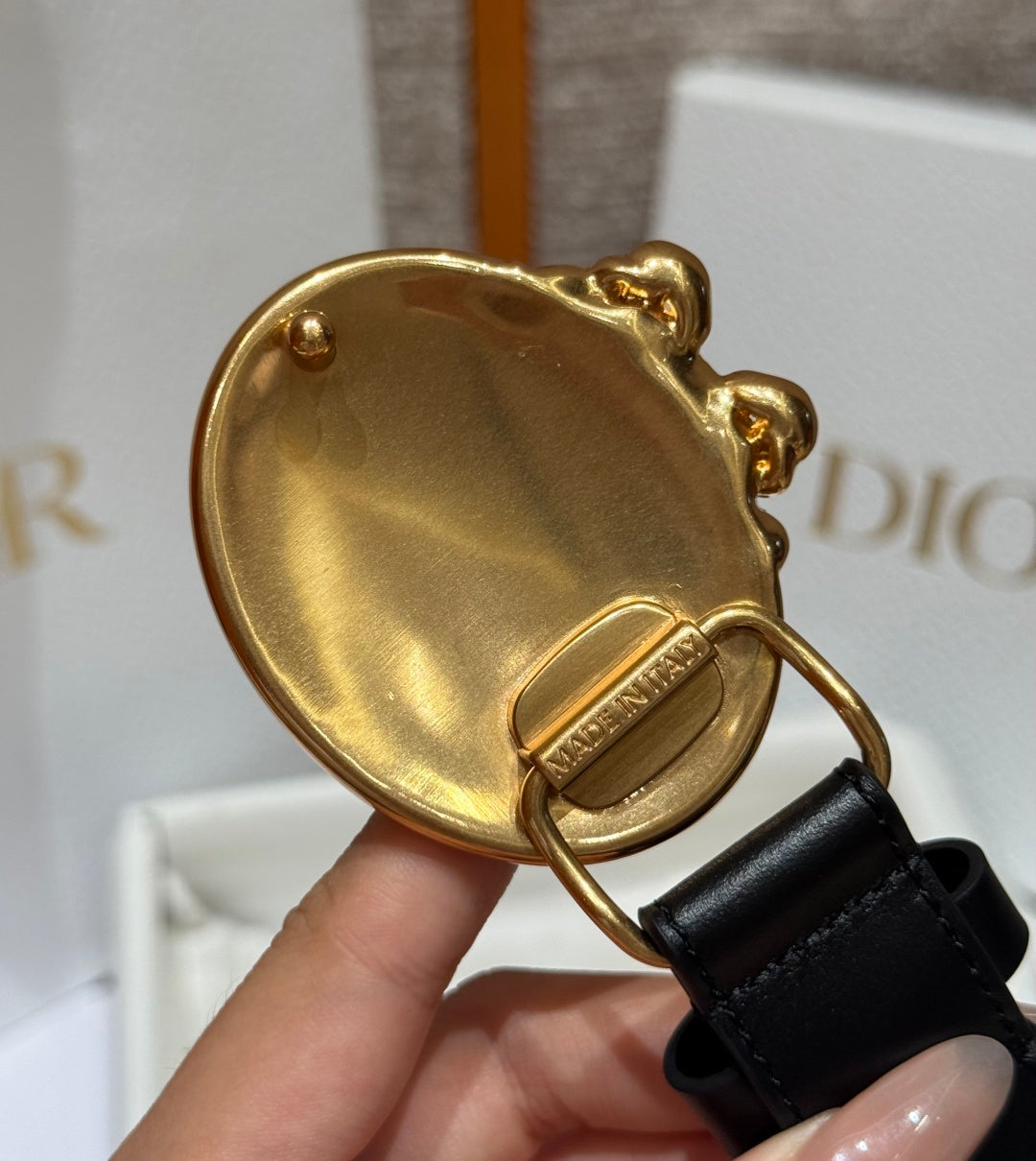 Dior 2026 Médaillon 6cm Belt Buckle 2.5cm Width Smooth Calfskin