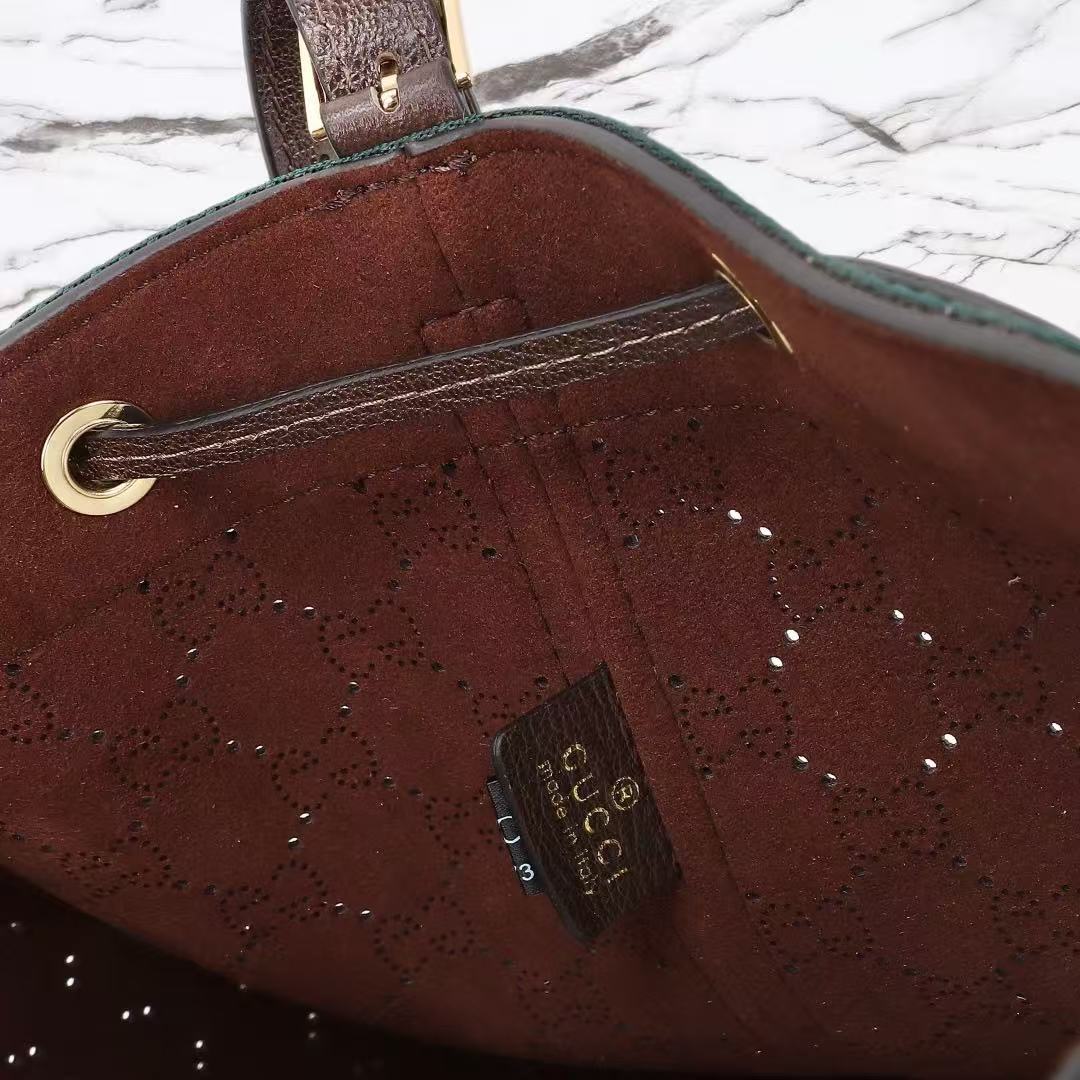 GG Venice Bucket Bag 33cm Dark Brown Suede