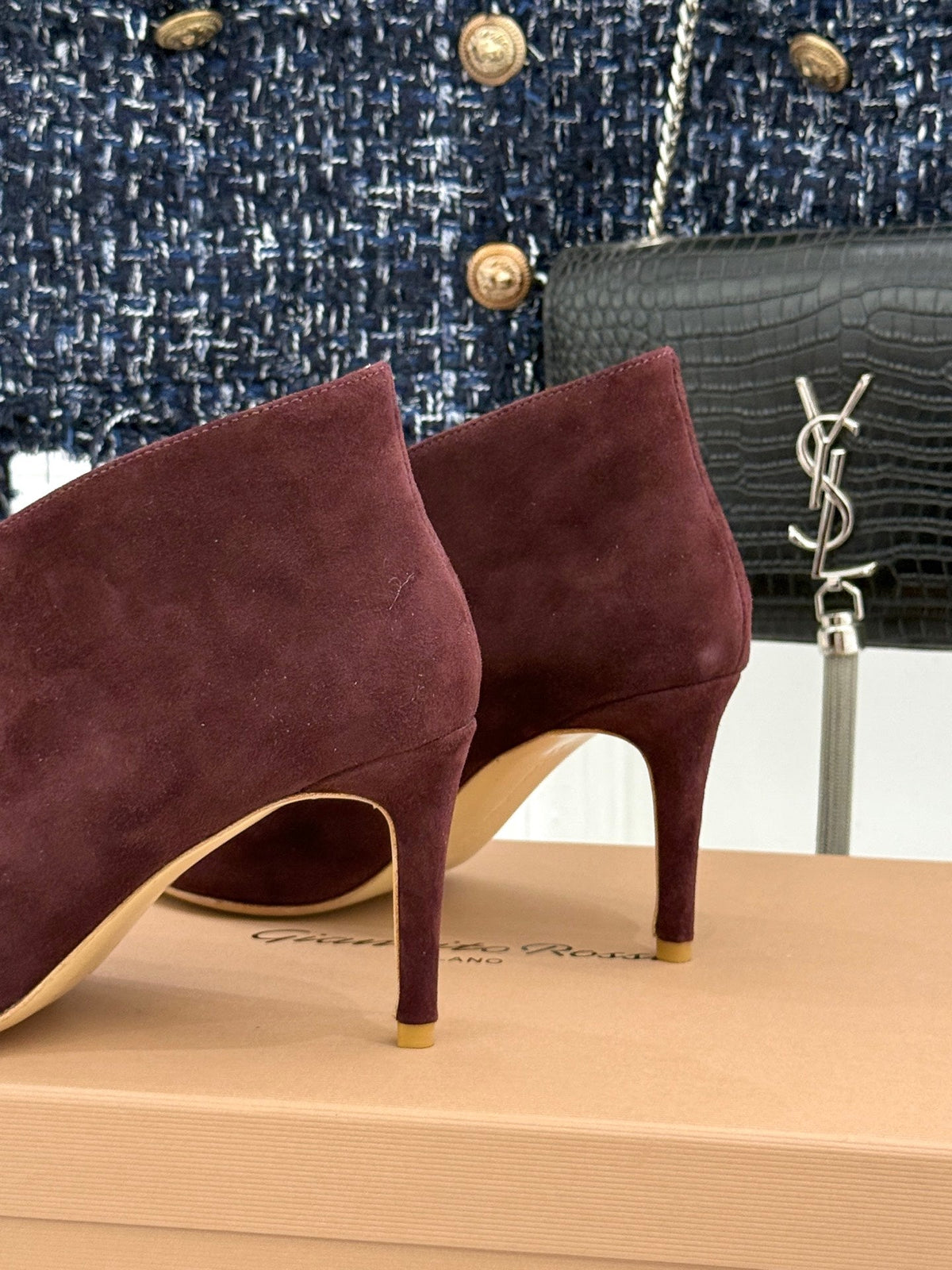 GR 26s Vania Pumps 9cm Burgundy Suede 175090