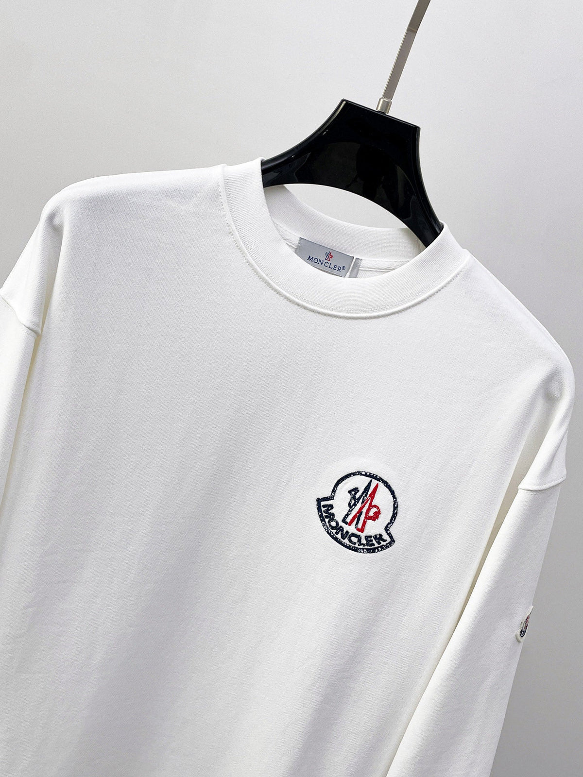 Moncler 26s Men Crewneck Sweatshirt Large Felt Logo 304851