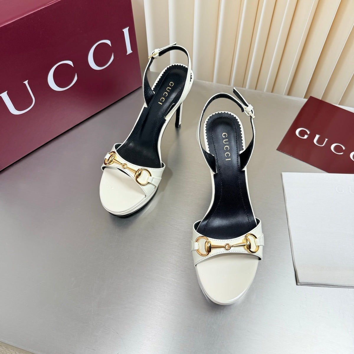 Gucci 26s Slingback Pump 10.5cm Cream White Calfskin