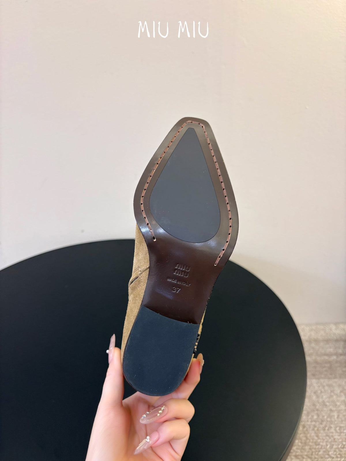 Miumiu 26s Western Ankle Boots Dark Grey Suede