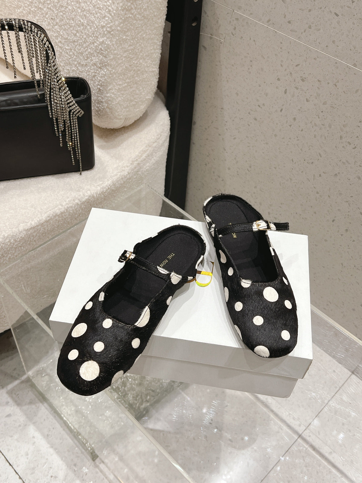 TR Ava Mules Polka Dot Horsehair 178913