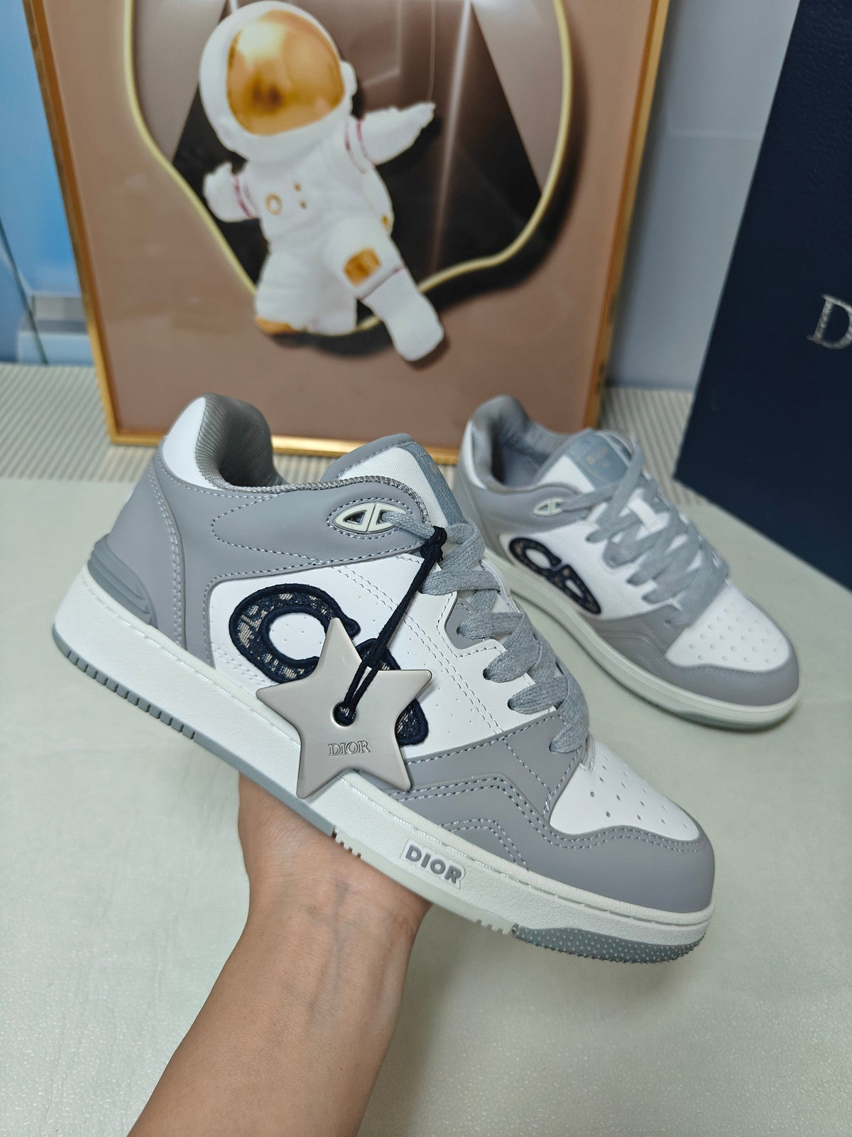 CD 26s Low Top Sneaker White Light Grey Calfskin 731942