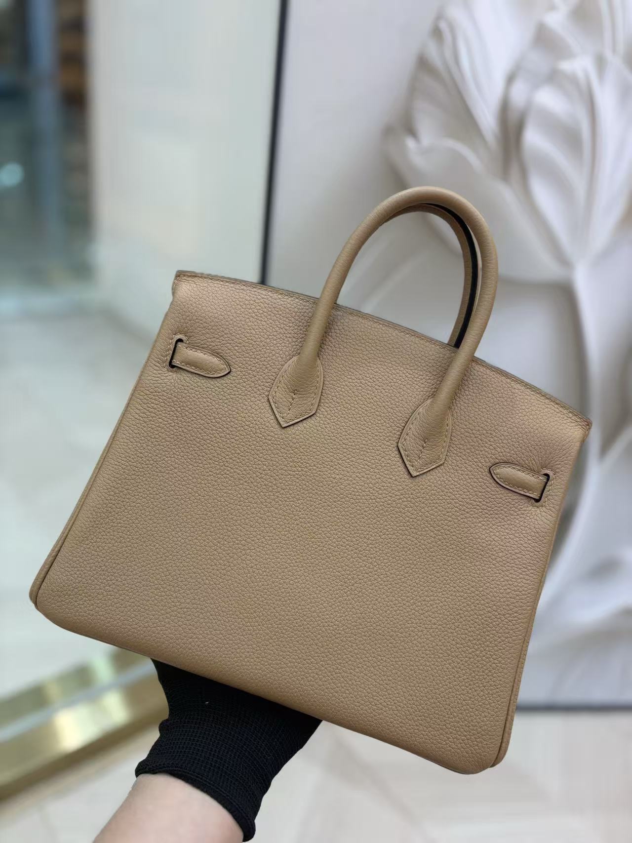 HM Birkin Bag 30cm Beige Togo Leather GHW