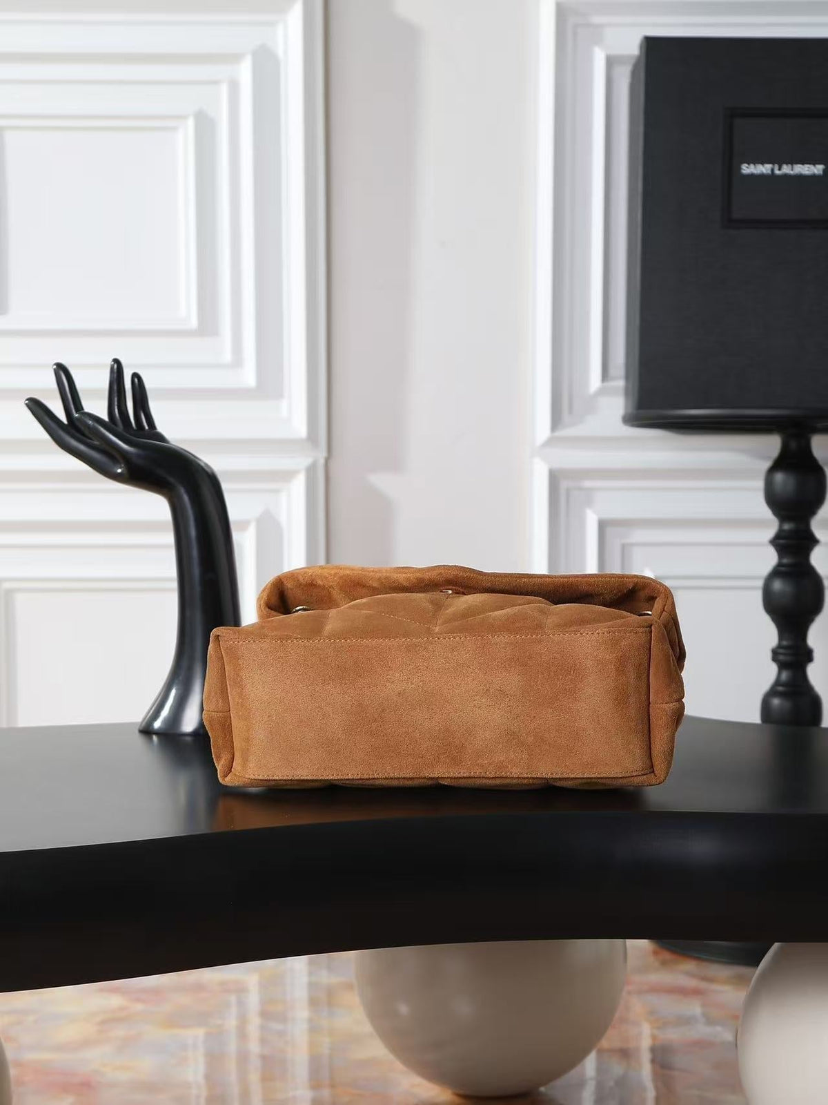 YSL 2026 Puffer Bag 29cm Brown Suede