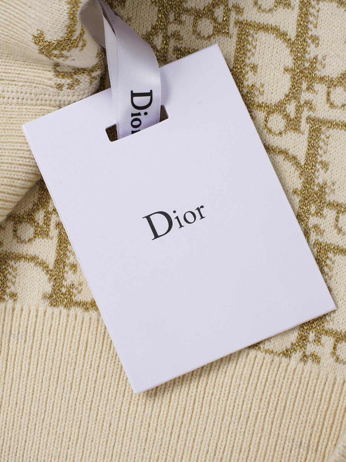Dior 26s Reversible Hoodie Beige Dior Oblique Knit Men
