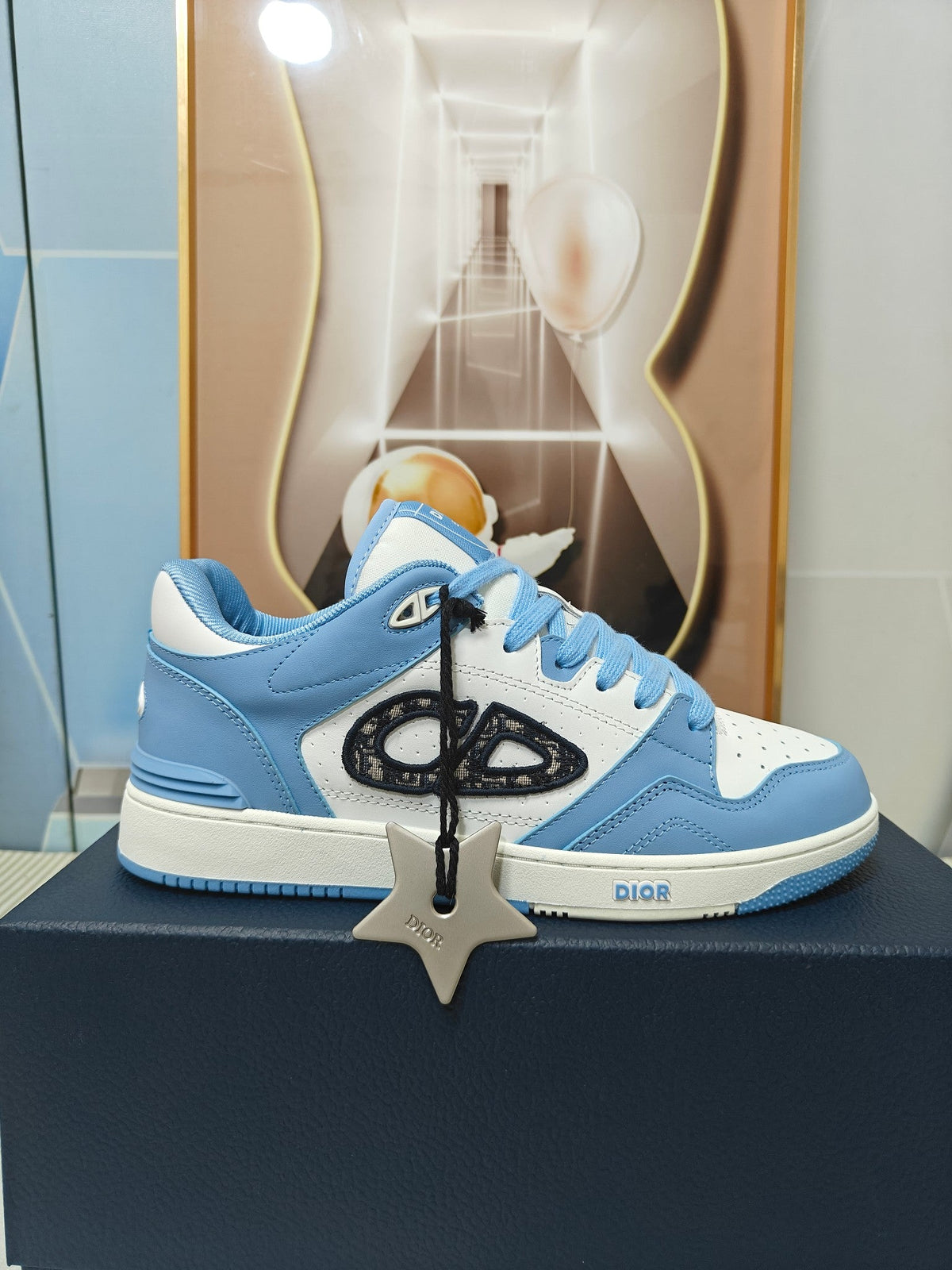 CD 26s Low Top Sneaker White Blue Calfskin 618492