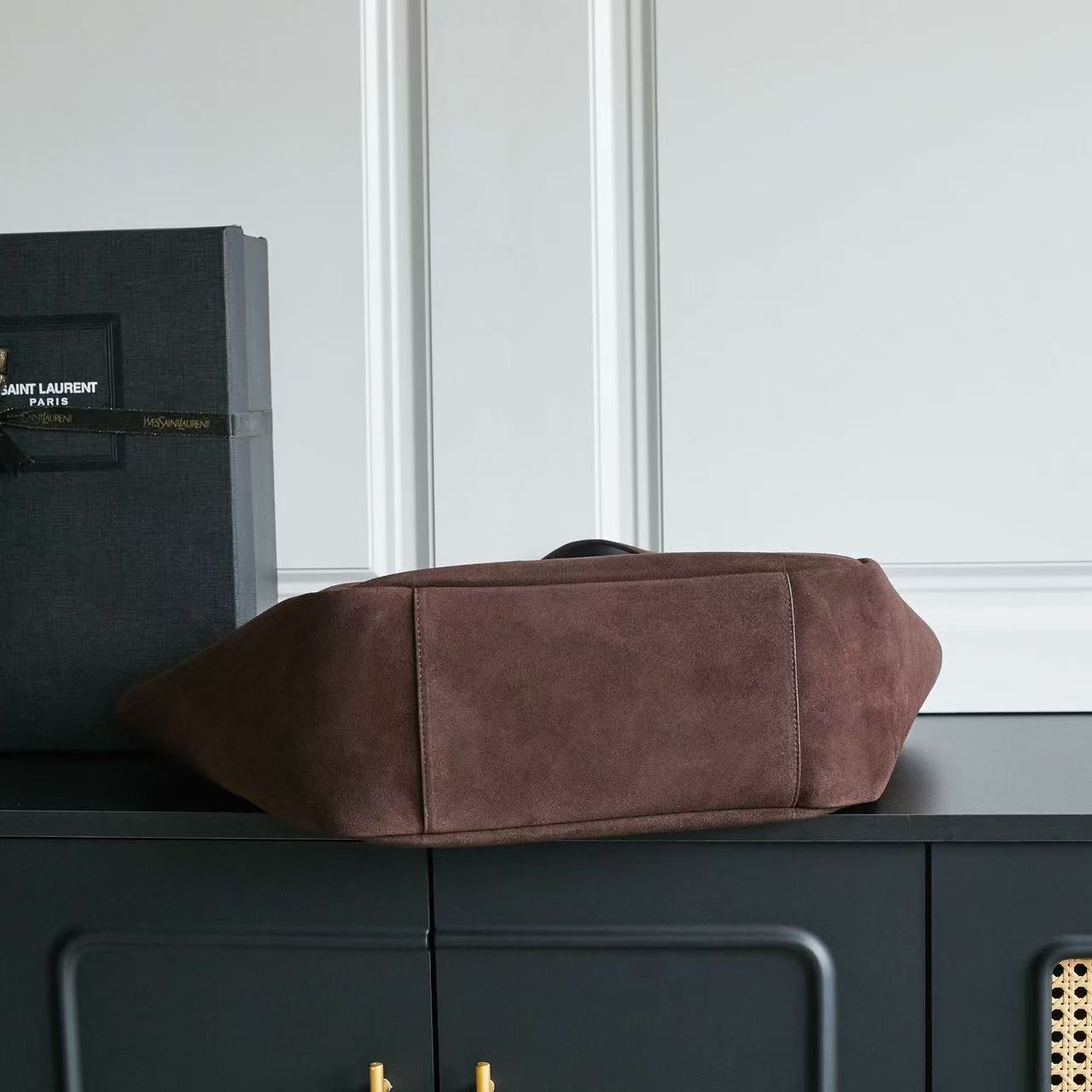 YSL Le 5 À 7 Bea Hobo Bag Dark Brown Suede