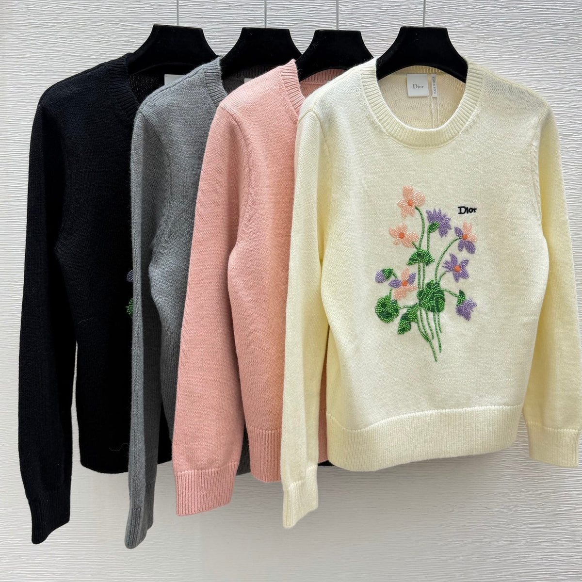 CD 26FW Floral Embroidered Crewneck Knit Sweater Wool 313328