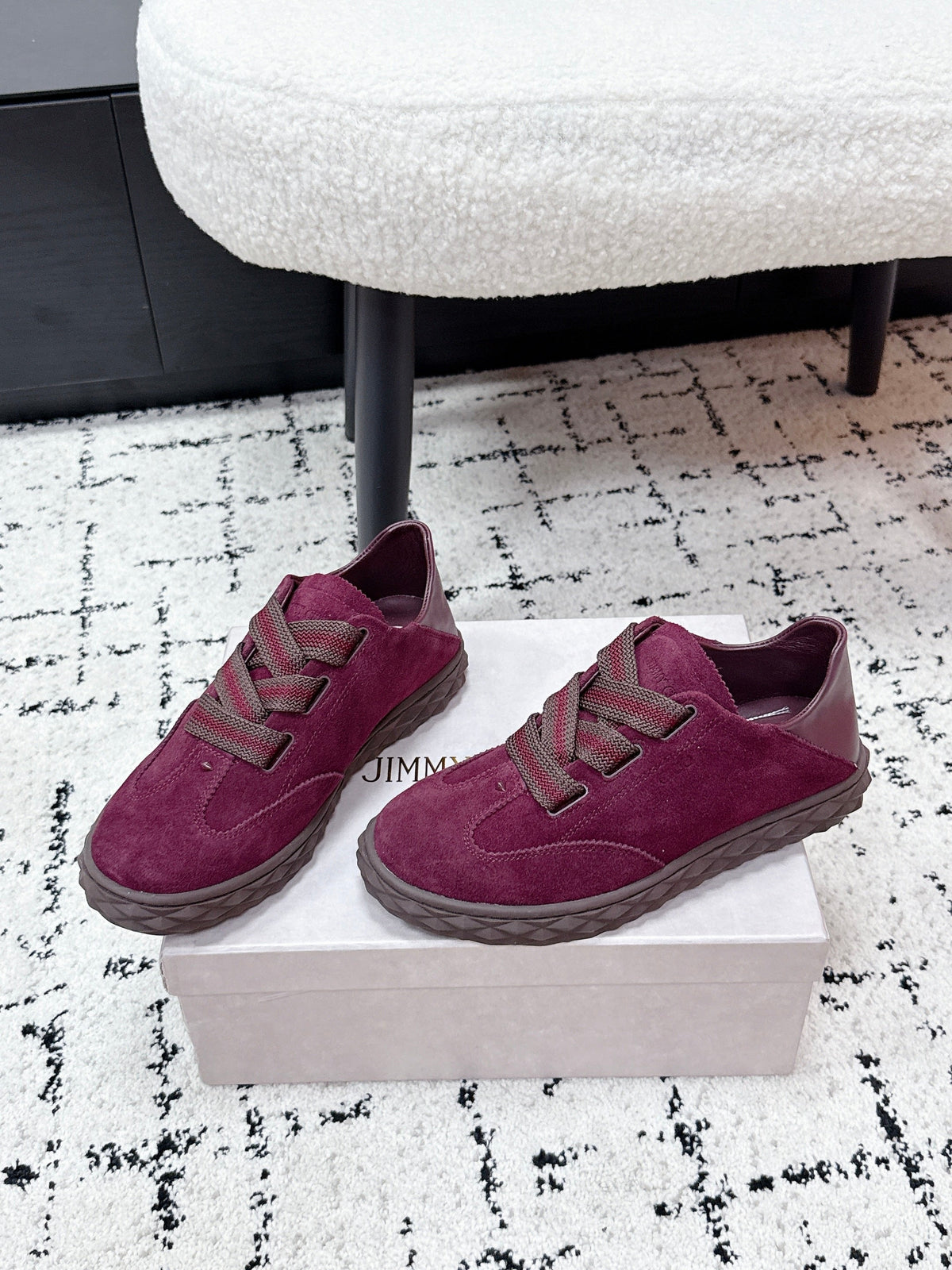Jimmy Choo 26S Sneakers Dark Red Suede 492165