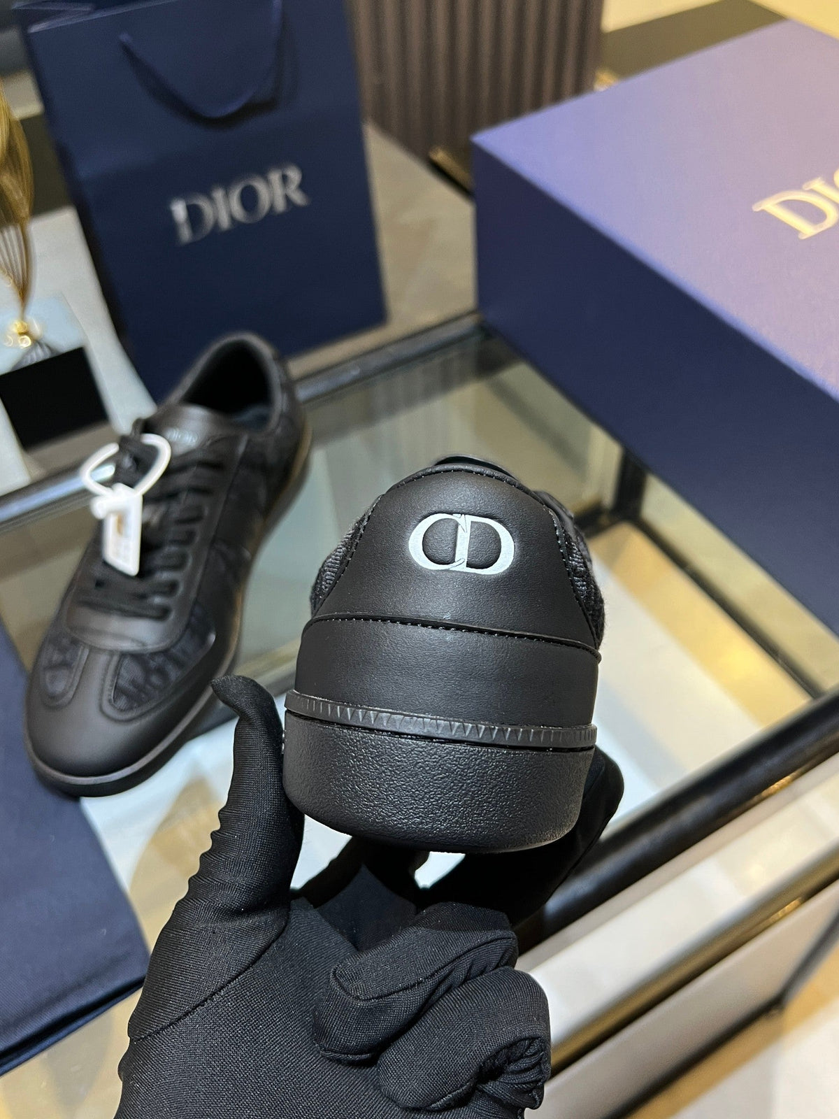 CD 26s Low Top Sneakers Black Dior Oblique Jacquard And Calfskin 728419